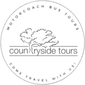 A green circle with the words " watercoach bus tours " in it.