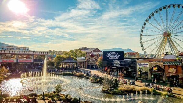 A view of the water and amusement park.