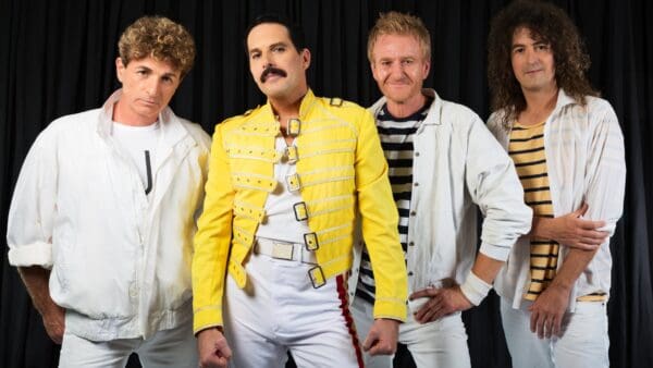 Queen tribute band, studio portrait.