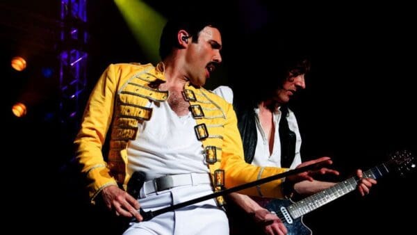 Freddie Mercury tribute band performing live.