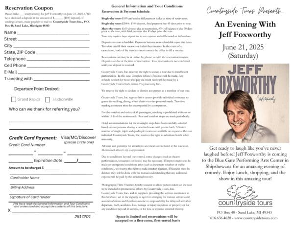 Jeff Foxworthy comedy tour, June 21, 2025